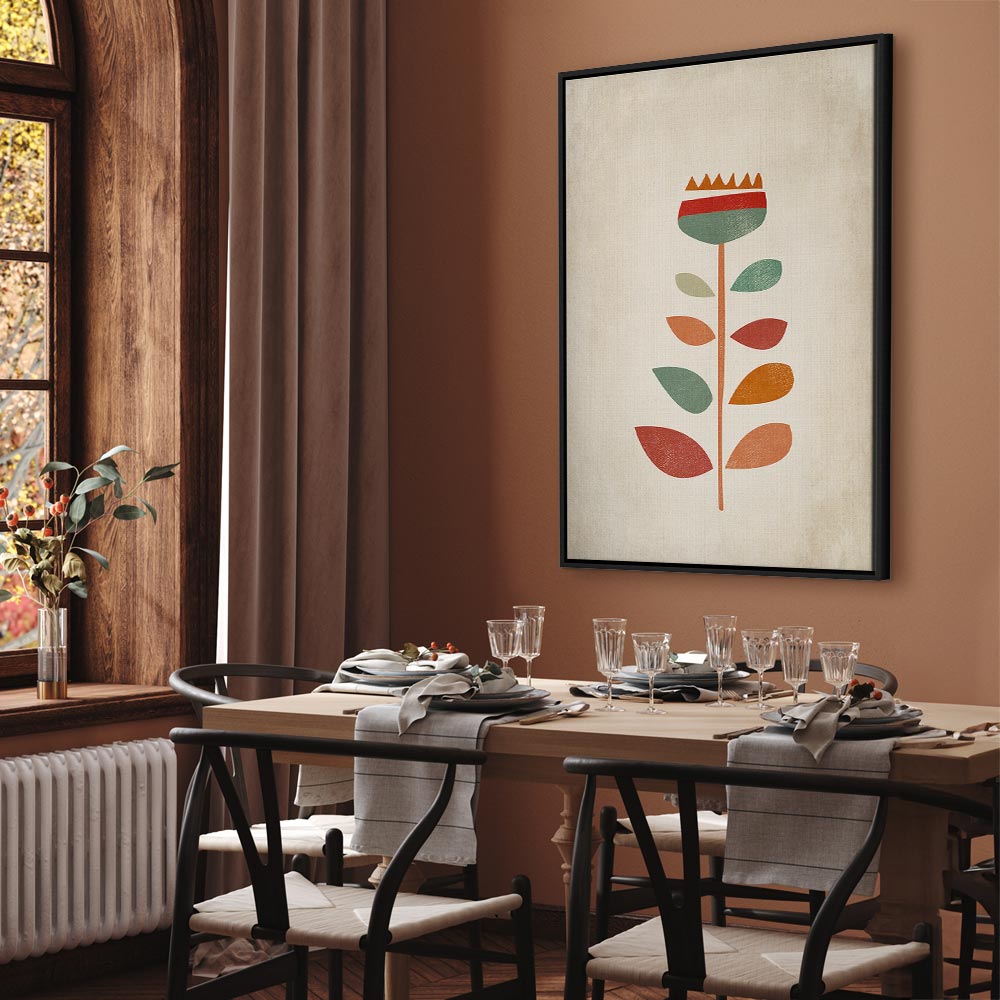 Abstract Floral Multicolor Vertical Canvas Print