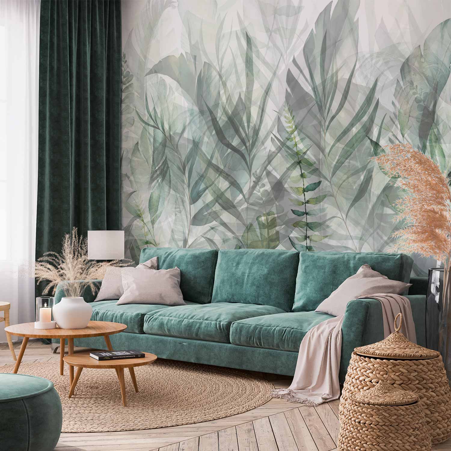 Magic Grove Green Leaf Wall Mural