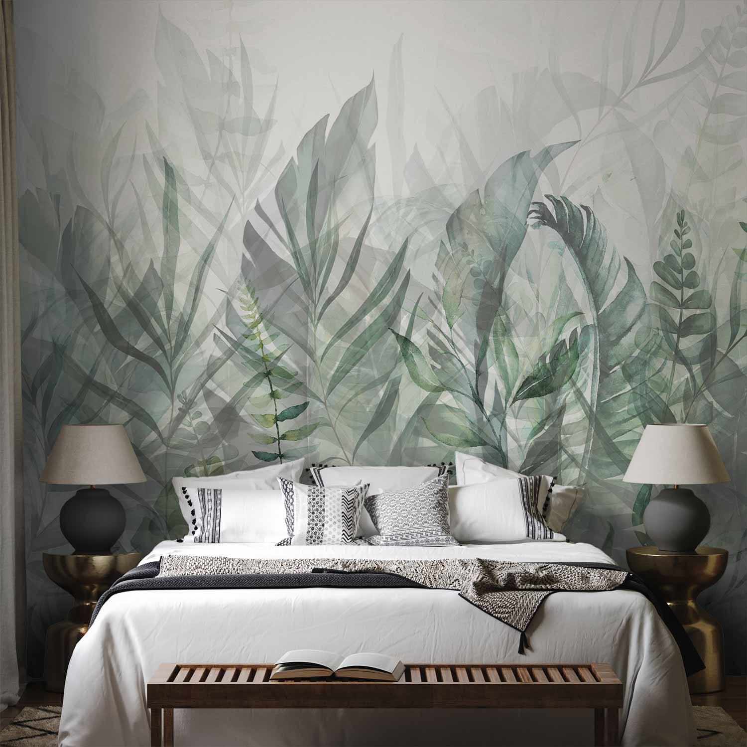 Magic Grove Green Leaf Wall Mural