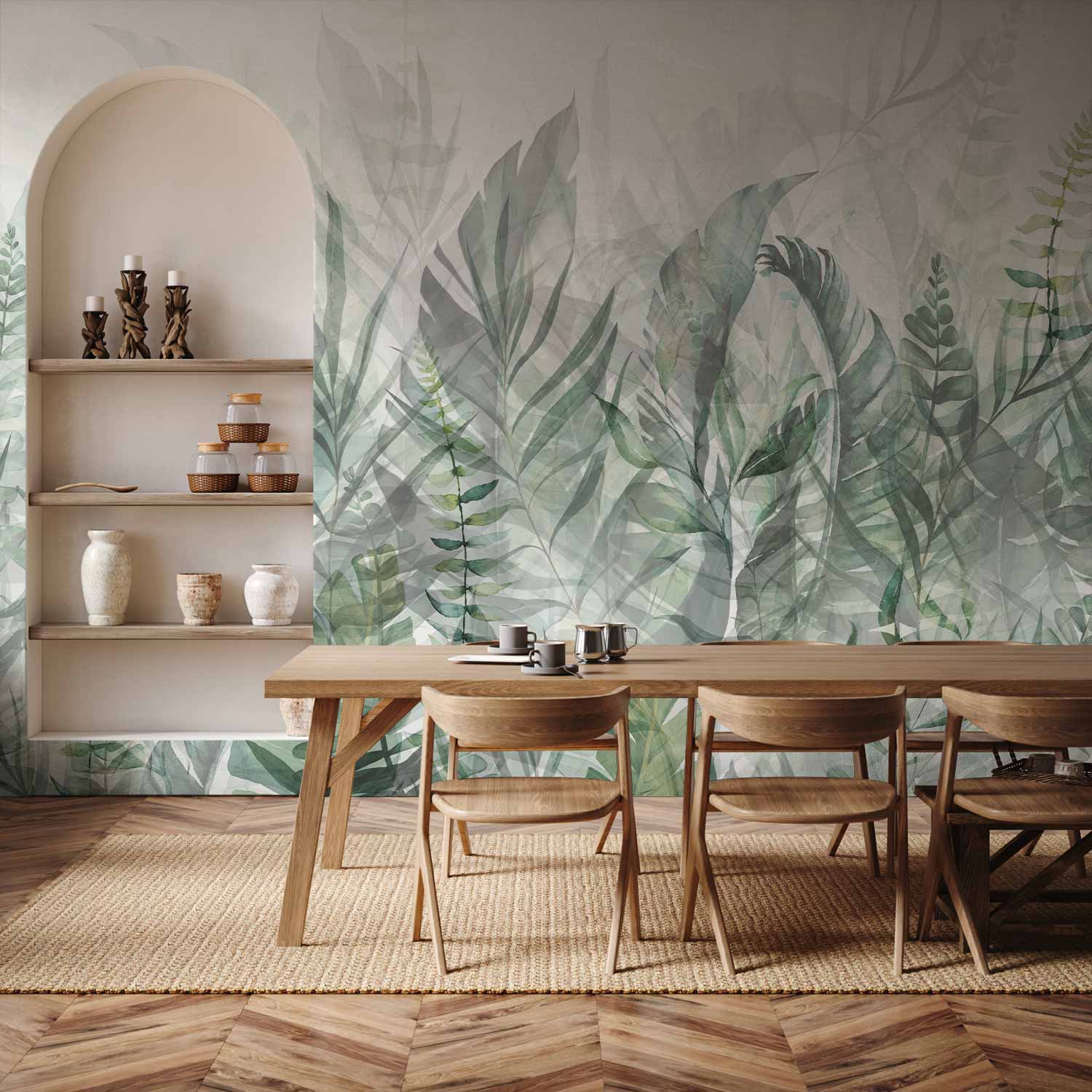 Magic Grove Green Leaf Wall Mural