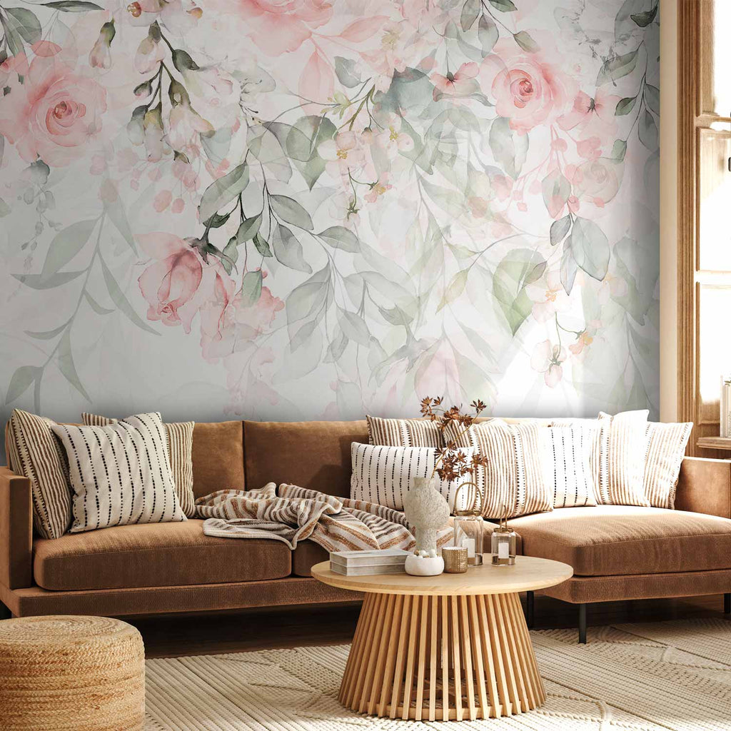 Rose Waterfall Floral Wall Mural