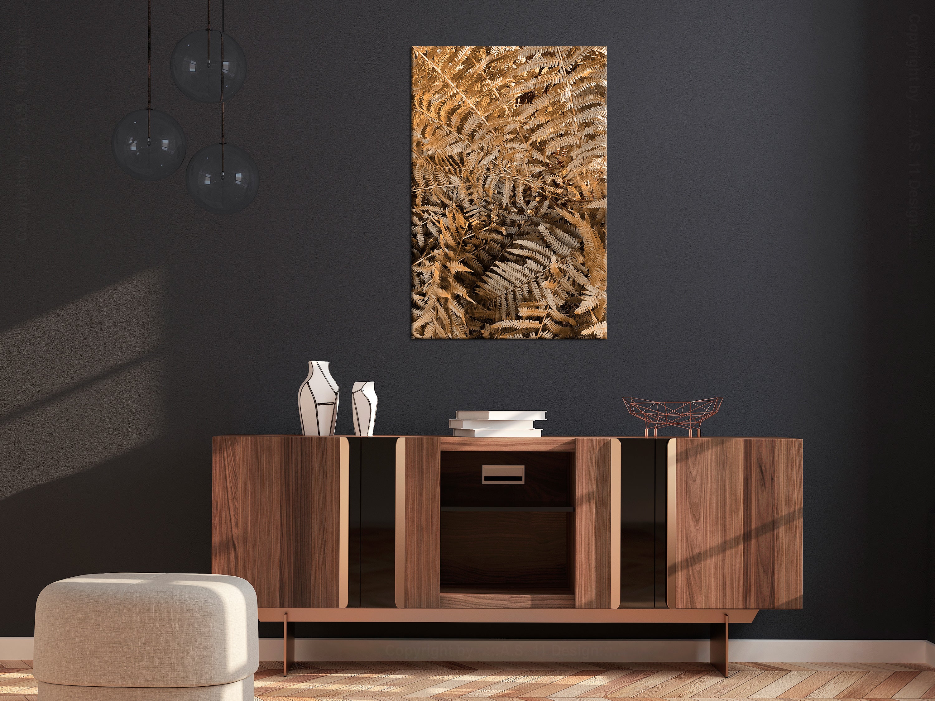 Vertikaler Leinwanddruck mit dem Motiv des geheimnisvollen Farns