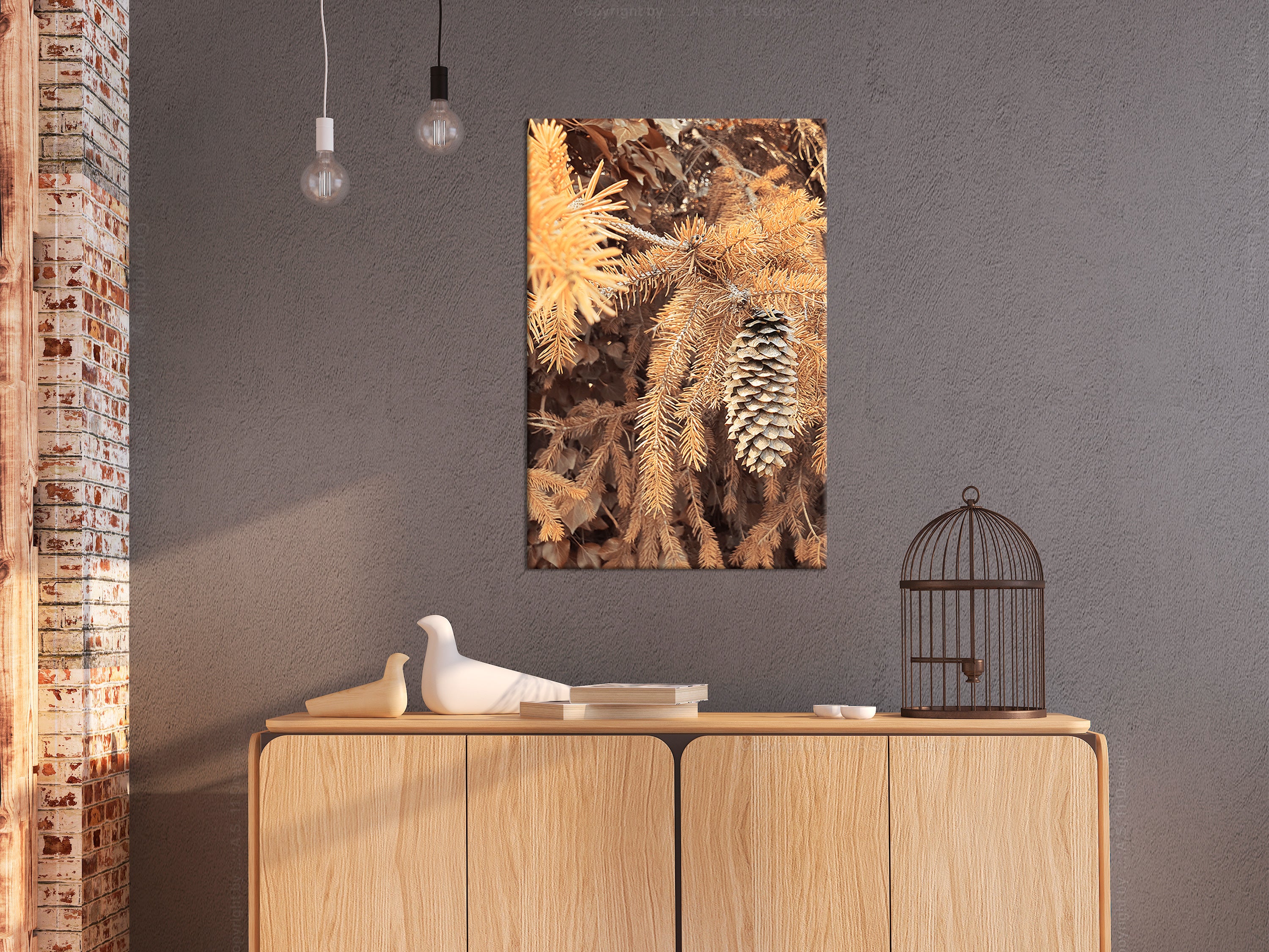 Stylish Canvas Print of Golden Cone for Your Home