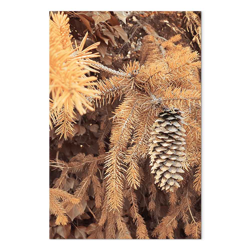 Golden Forest Cone Landscape Canvas Print
