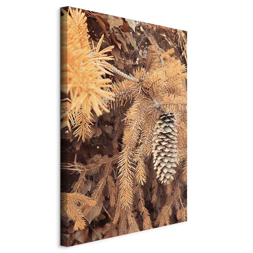 Golden Forest Cone Landscape Canvas Print