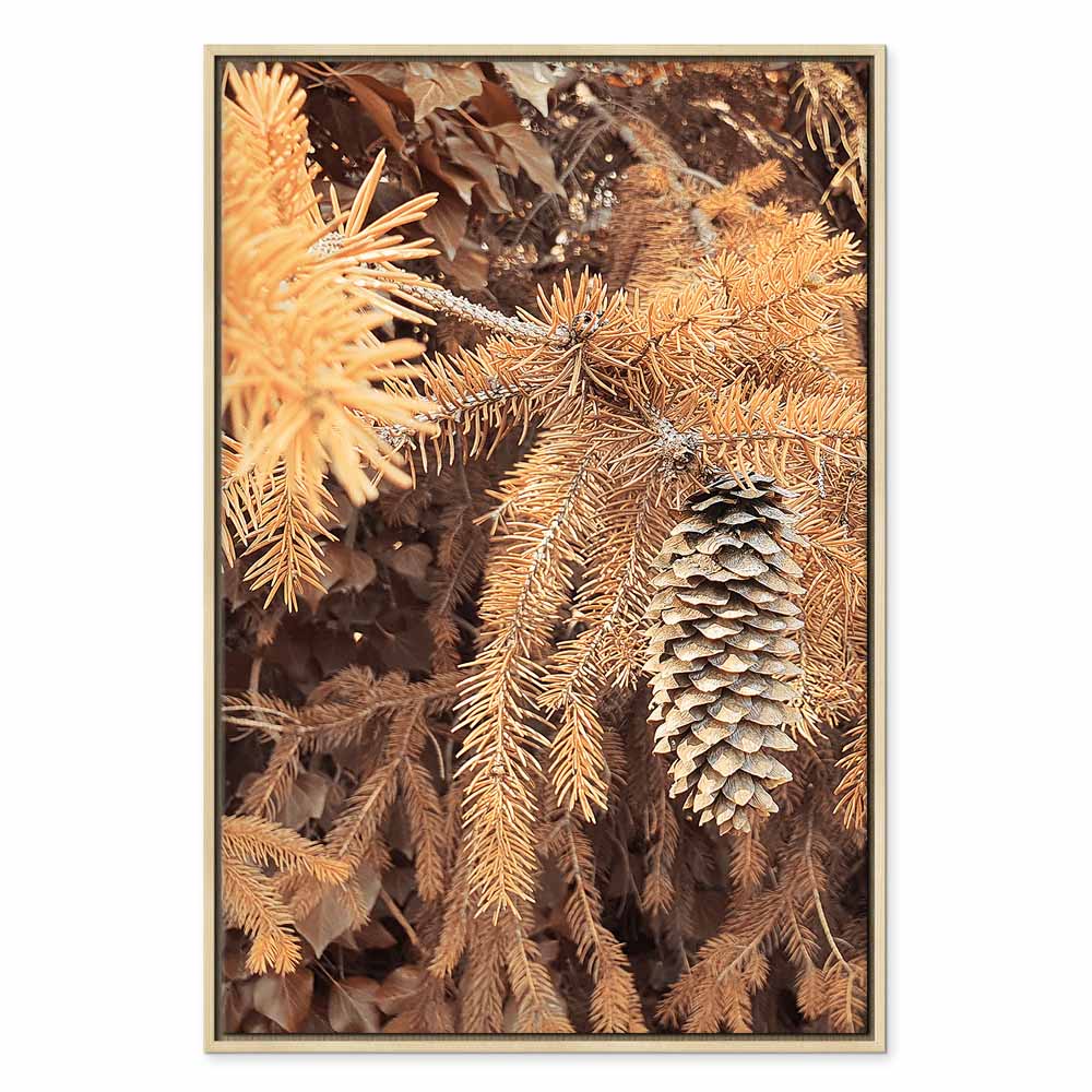 Golden Forest Cone Landscape Canvas Print