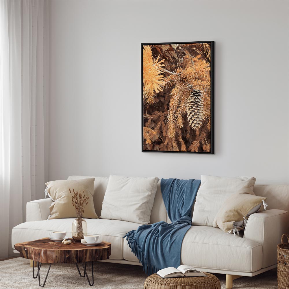 Golden Forest Cone Landscape Canvas Print