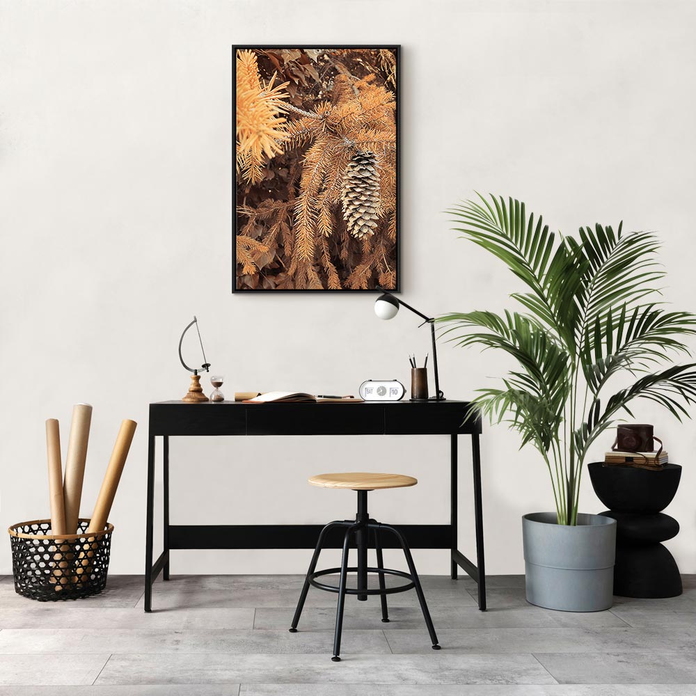 Golden Forest Cone Landscape Canvas Print