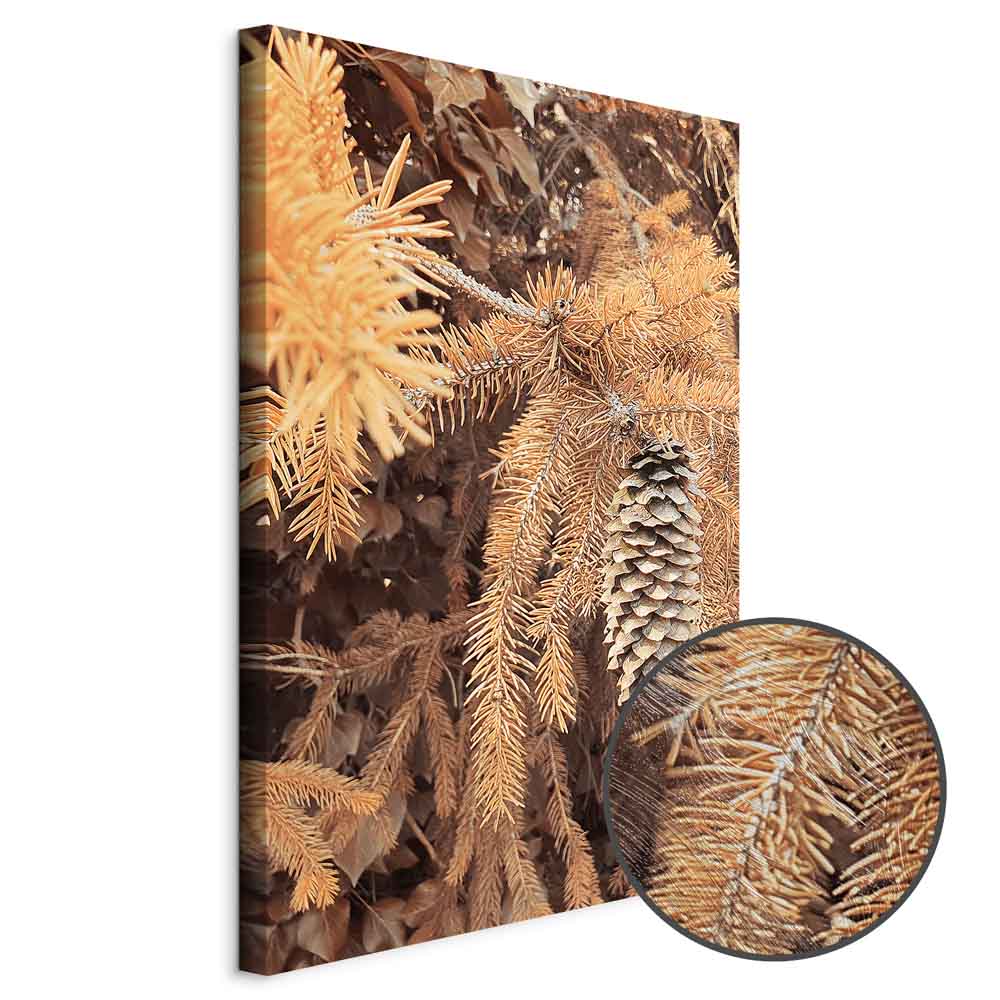 Golden Forest Cone Landscape Canvas Print