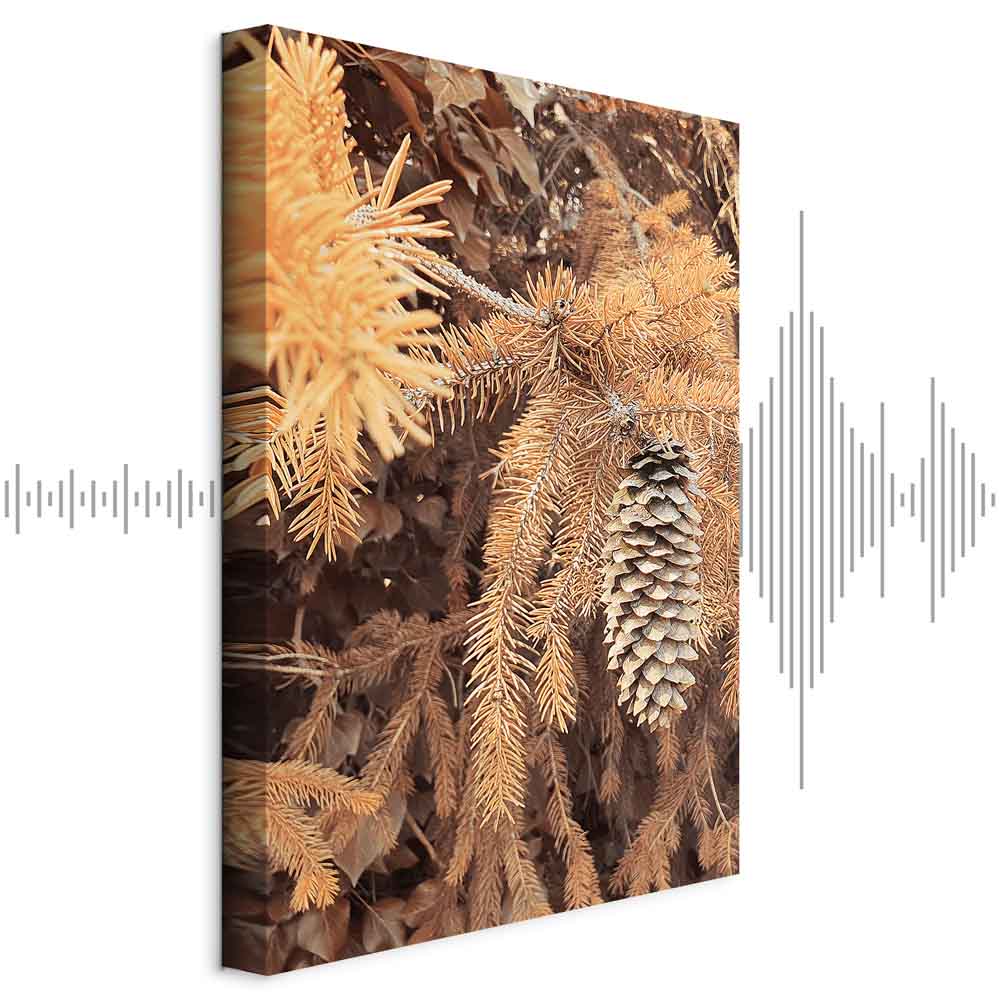 Golden Forest Cone Landscape Canvas Print