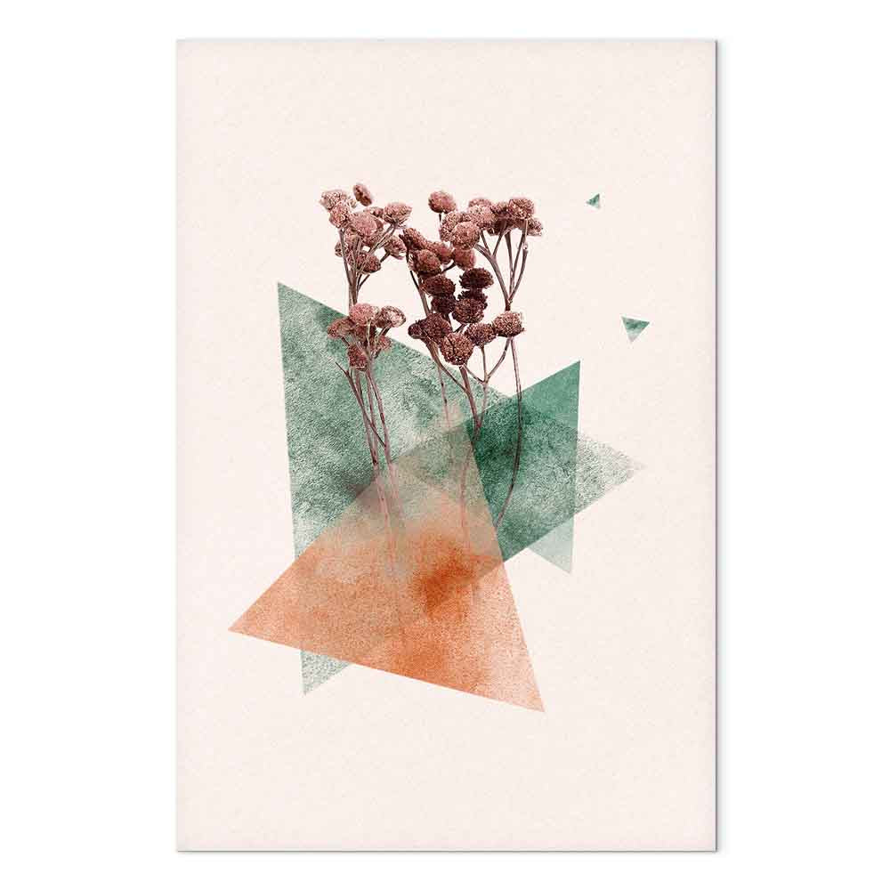 Modernist Geometric Flower Vertical Canvas Print
