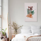 Modernist Geometric Flower Vertical Canvas Print