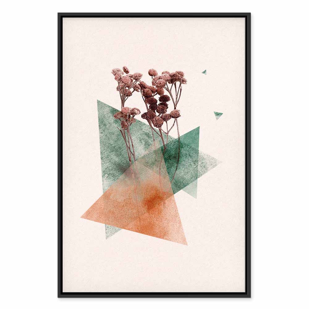 Modernist Geometric Flower Vertical Canvas Print