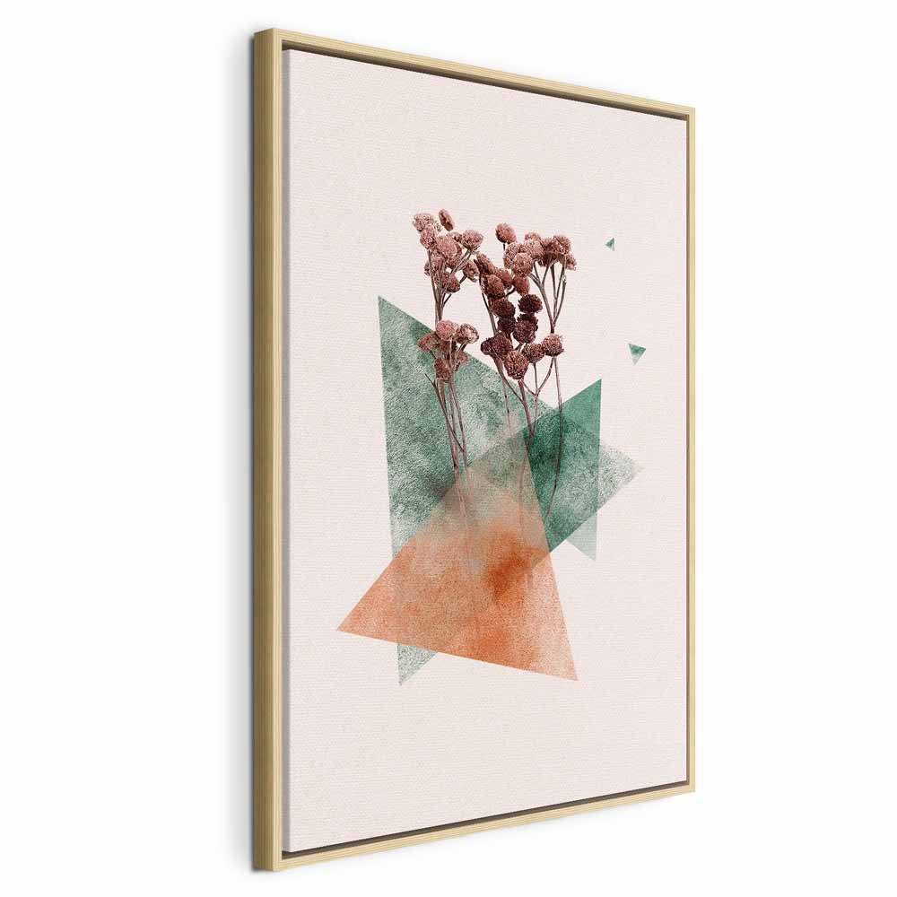 Modernist Geometric Flower Vertical Canvas Print