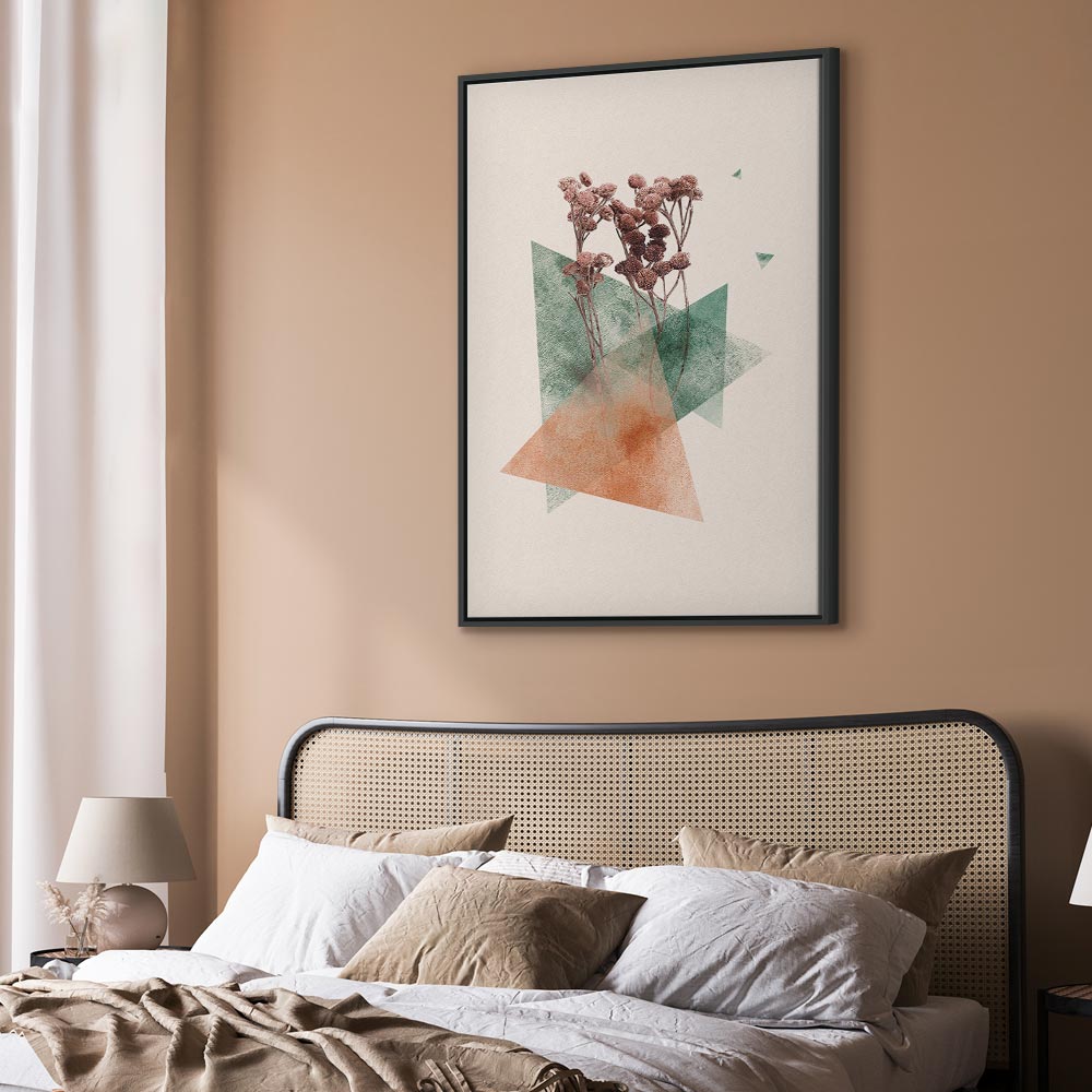 Modernist Geometric Flower Vertical Canvas Print