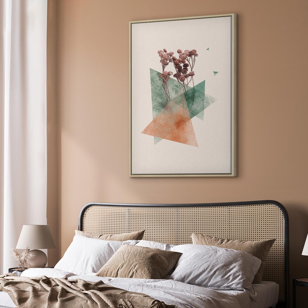 Modernist Geometric Flower Vertical Canvas Print