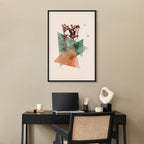 Modernist Geometric Flower Vertical Canvas Print
