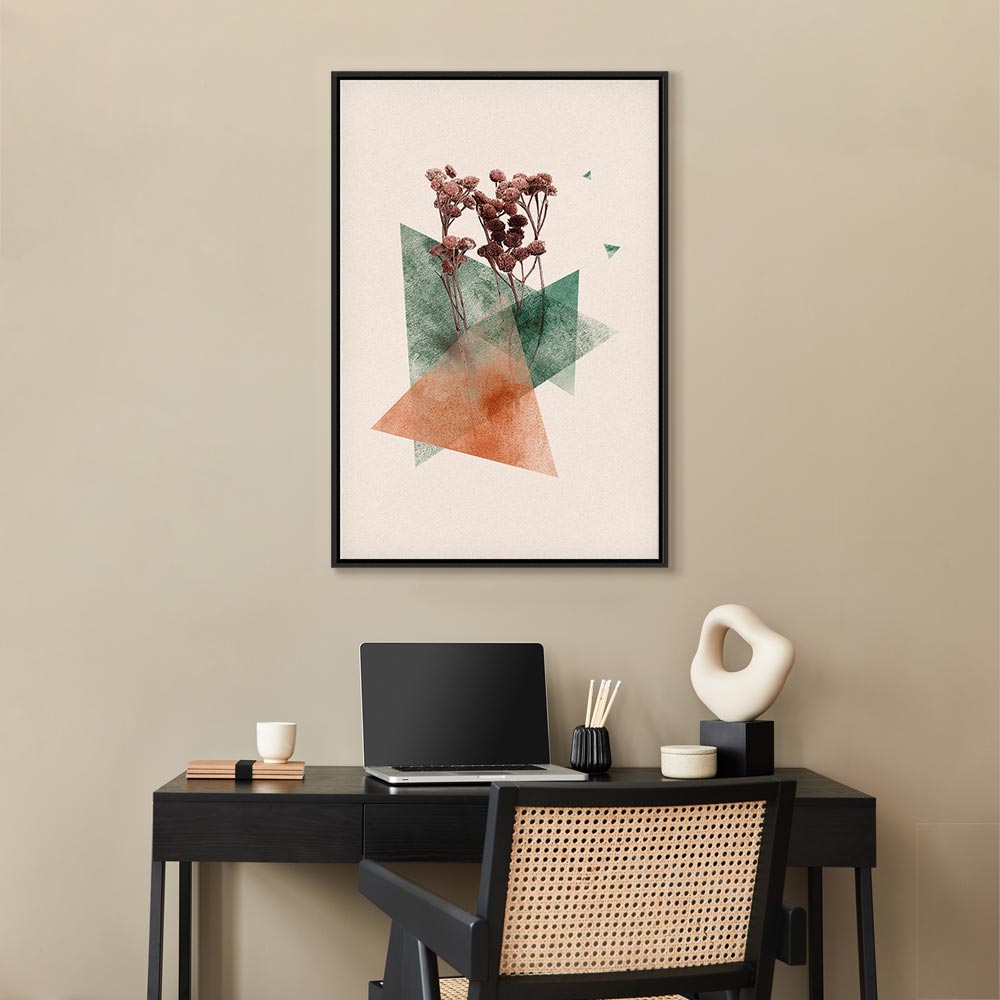 Modernist Geometric Flower Vertical Canvas Print