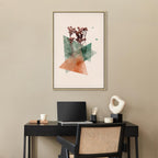 Modernist Geometric Flower Vertical Canvas Print