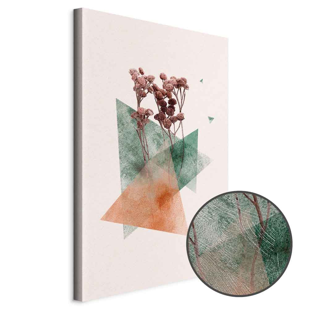 Modernist Geometric Flower Vertical Canvas Print