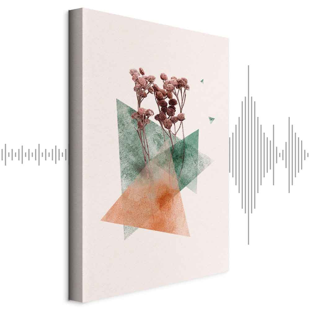 Modernist Geometric Flower Vertical Canvas Print