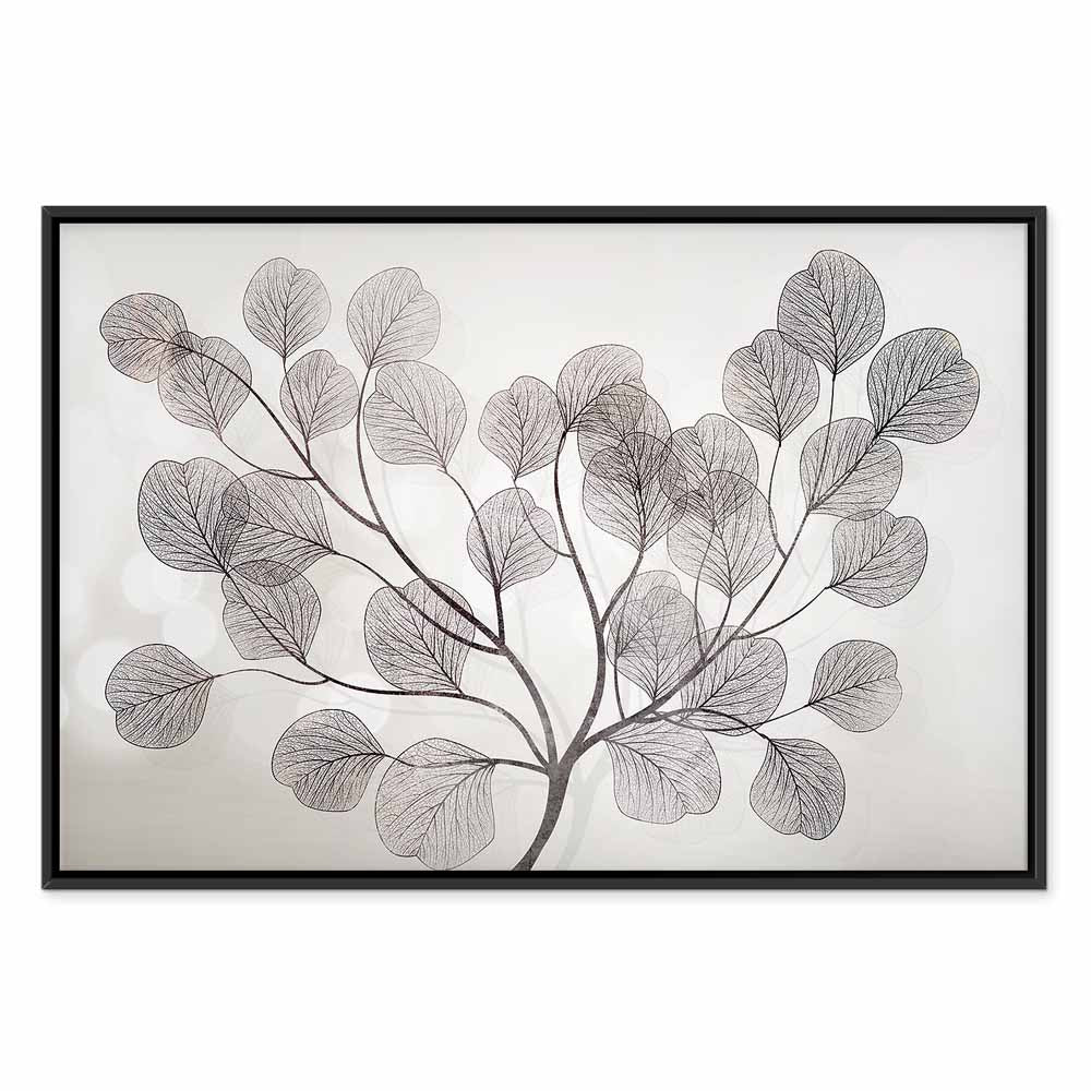 Abstract Windblown Leaves Wide Canvas Print