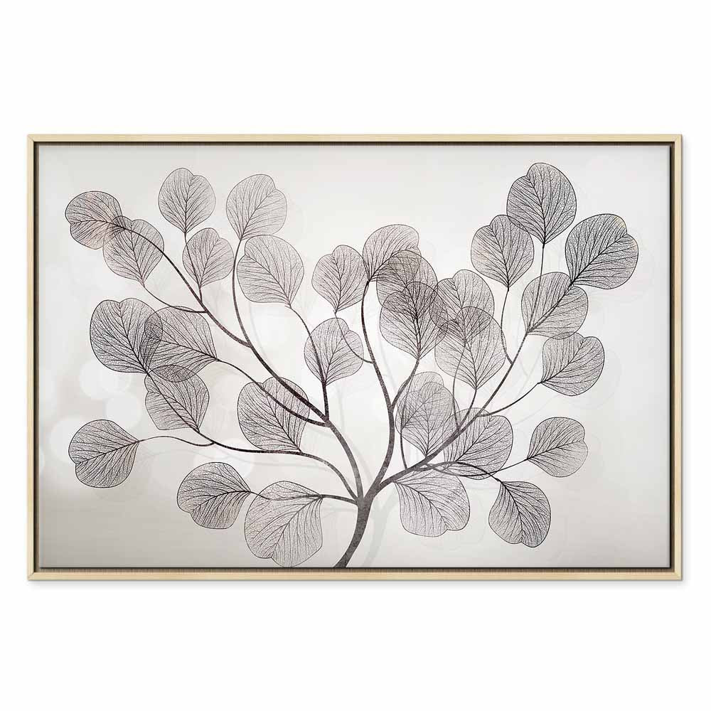 Abstract Windblown Leaves Wide Canvas Print