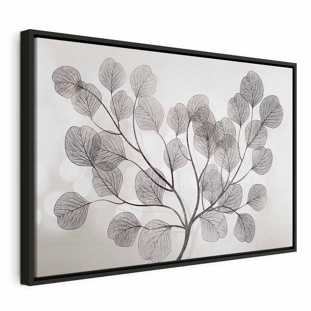 Abstract Windblown Leaves Wide Canvas Print