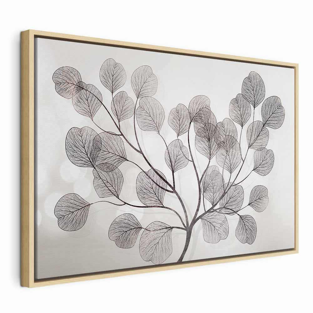 Abstract Windblown Leaves Wide Canvas Print