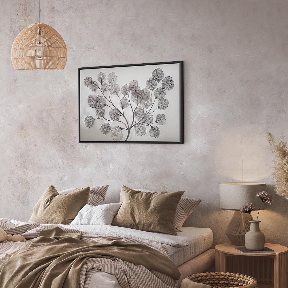 Abstract Windblown Leaves Wide Canvas Print