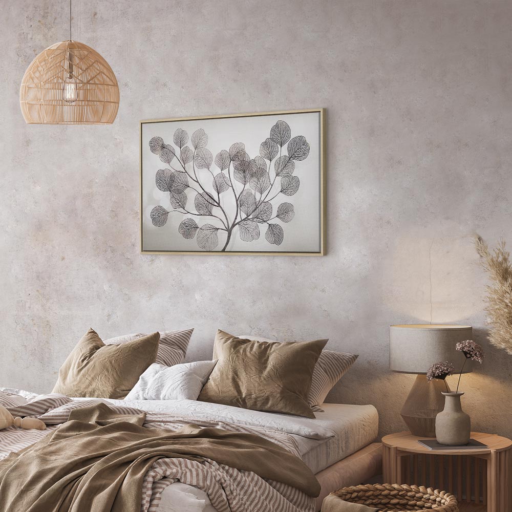 Abstract Windblown Leaves Wide Canvas Print