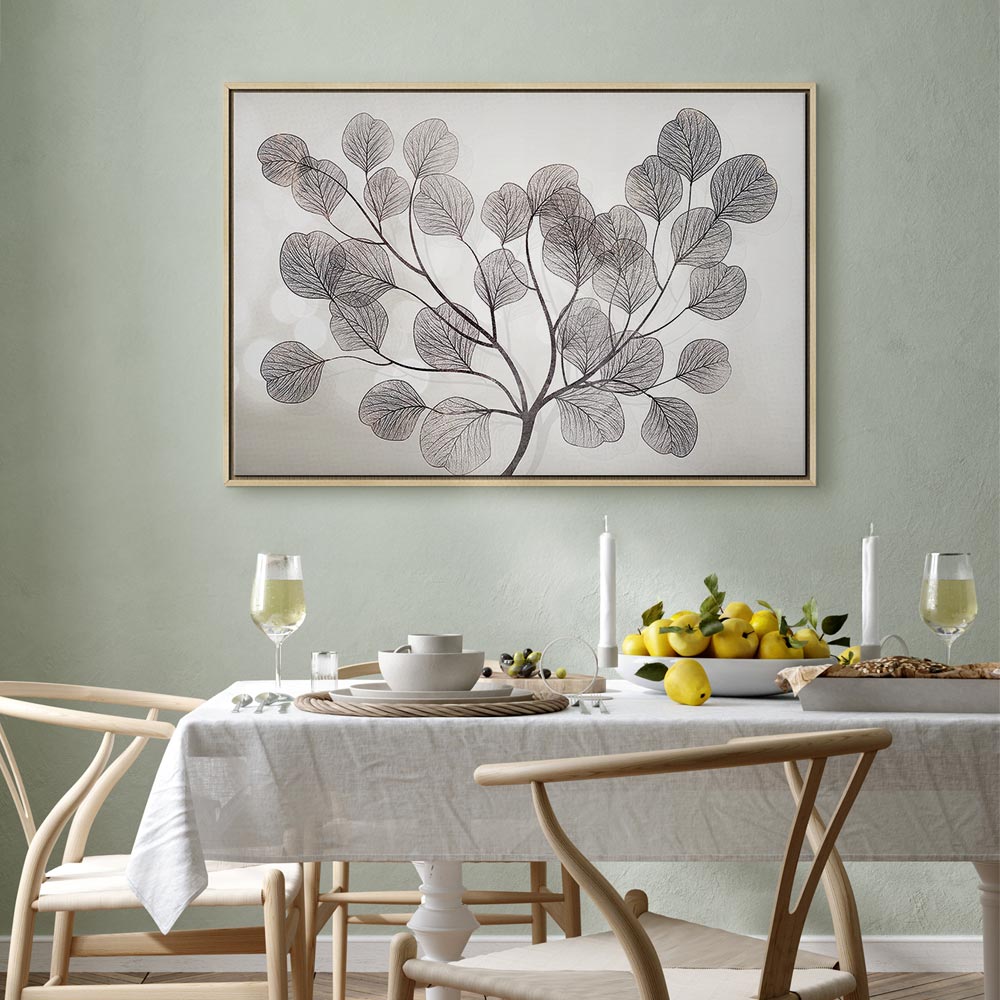 Abstract Windblown Leaves Wide Canvas Print