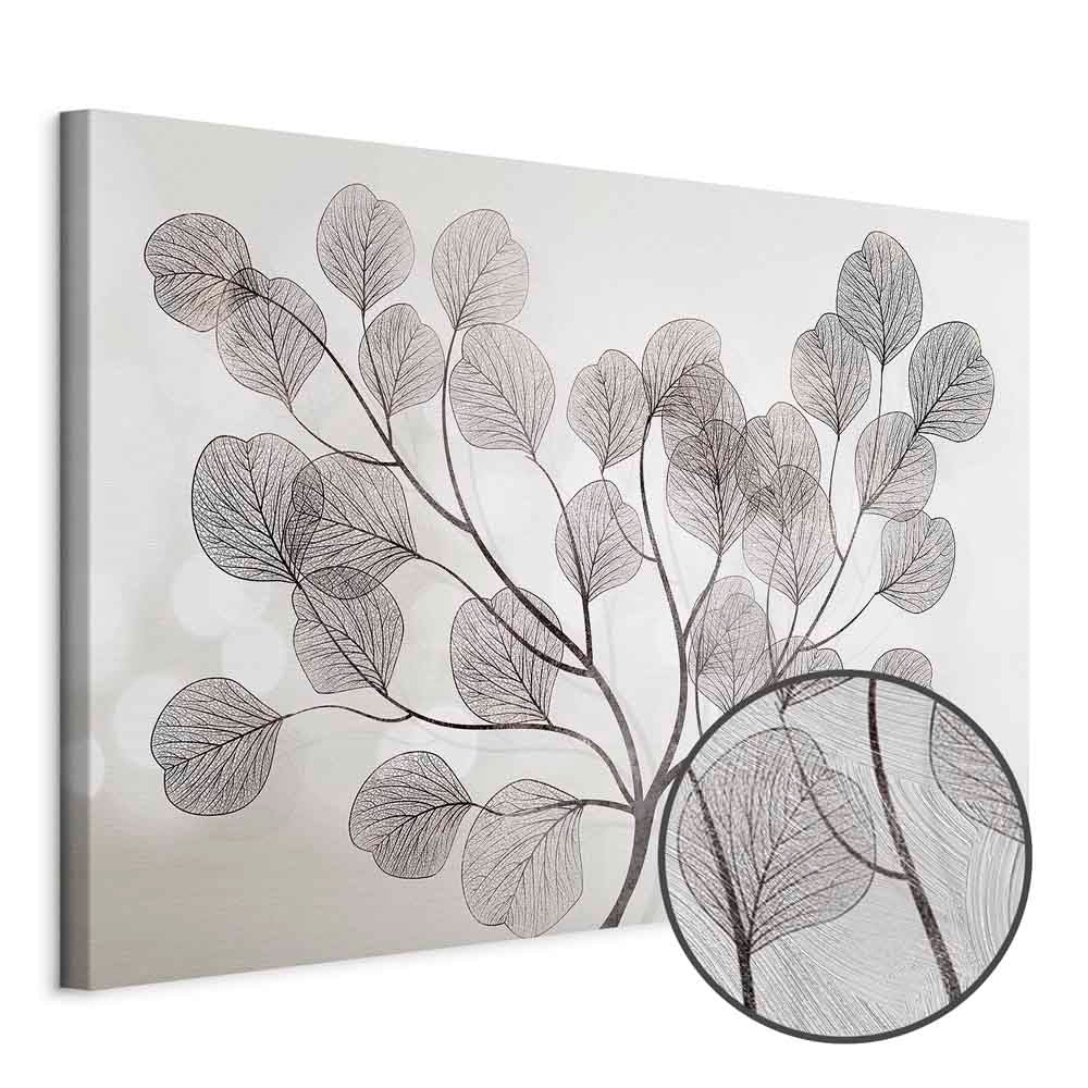 Abstract Windblown Leaves Wide Canvas Print