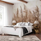 Tall Grasses Brown Wall Mural