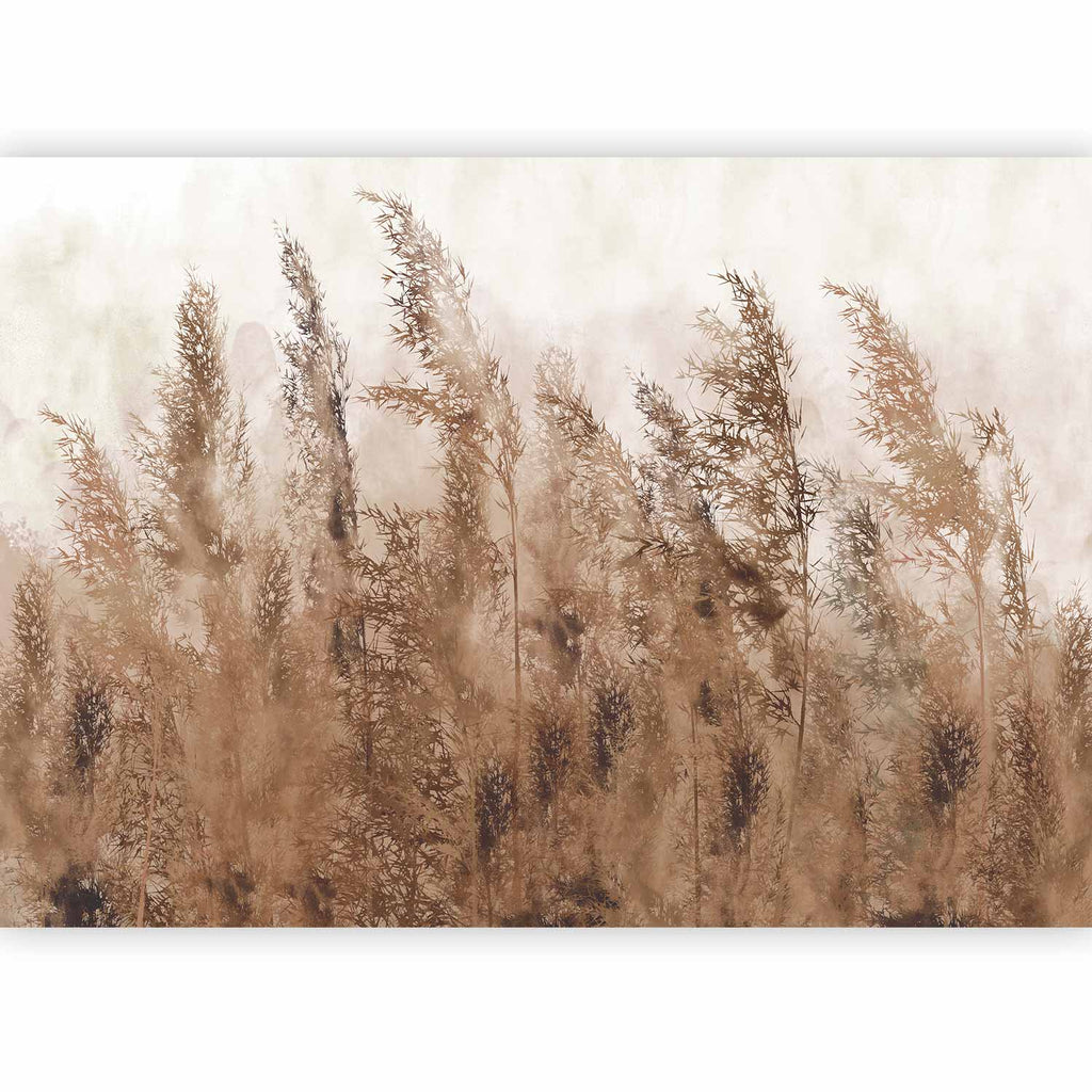 Tall Grasses Brown Wall Mural