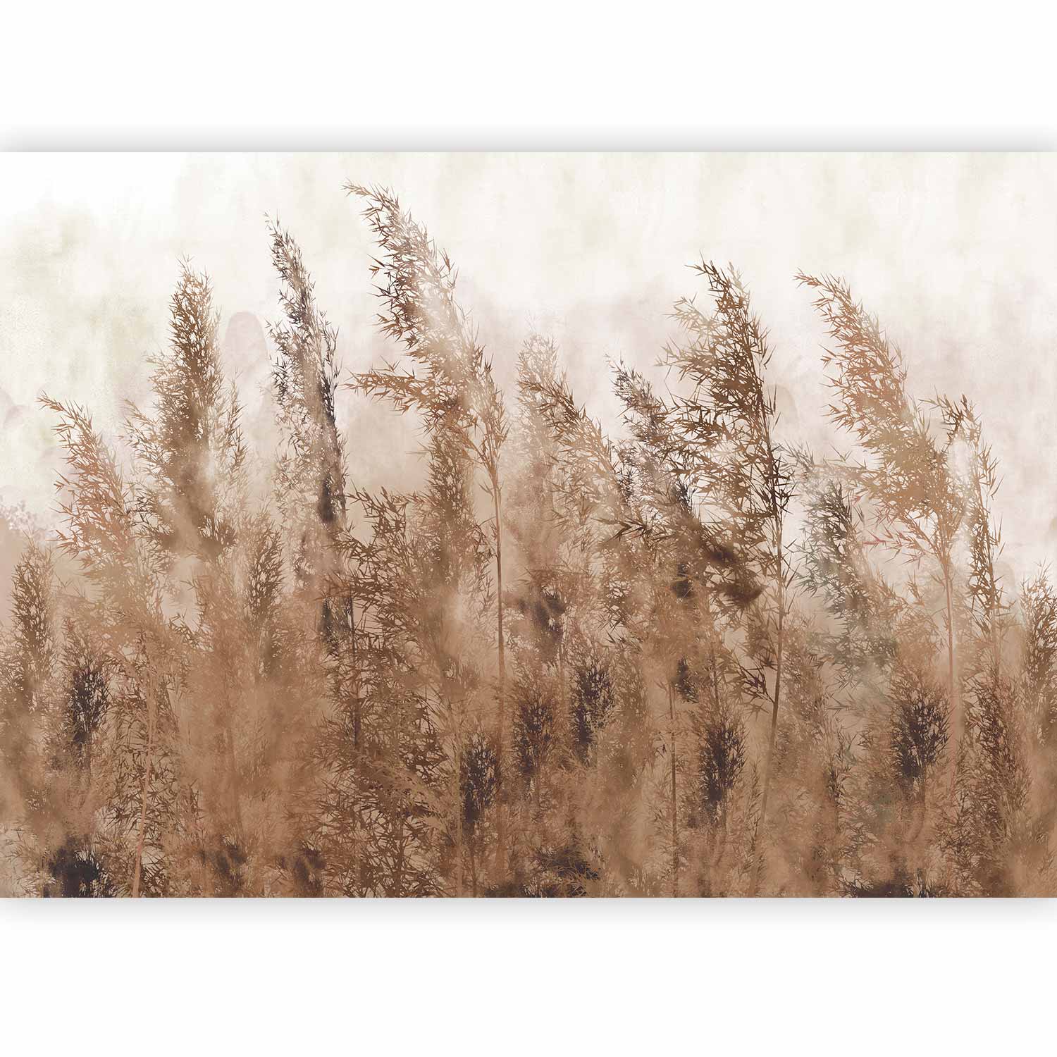 Tall Grasses Brown Wall Mural