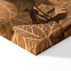 Autumn Ivy Sepia Leaves Vertical Canvas Print