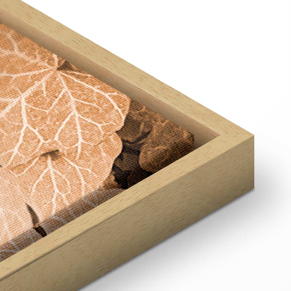 Autumn Ivy Sepia Leaves Vertical Canvas Print