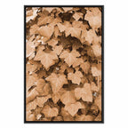 Autumn Ivy Sepia Leaves Vertical Canvas Print