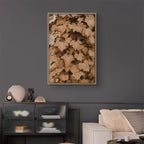 Autumn Ivy Sepia Leaves Vertical Canvas Print