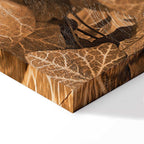 Autumn Ivy Sepia Leaves Vertical Canvas Print