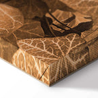 Autumn Ivy Sepia Leaves Vertical Canvas Print