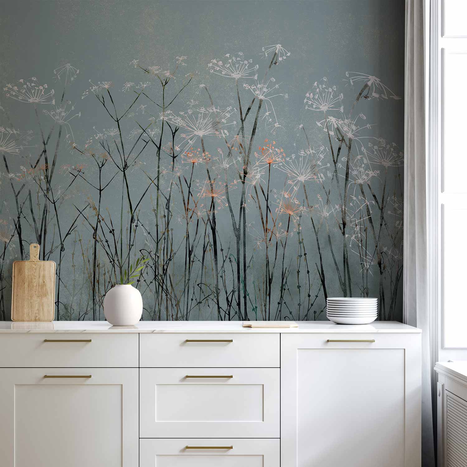 Garlic Flower Botanical Wall Mural