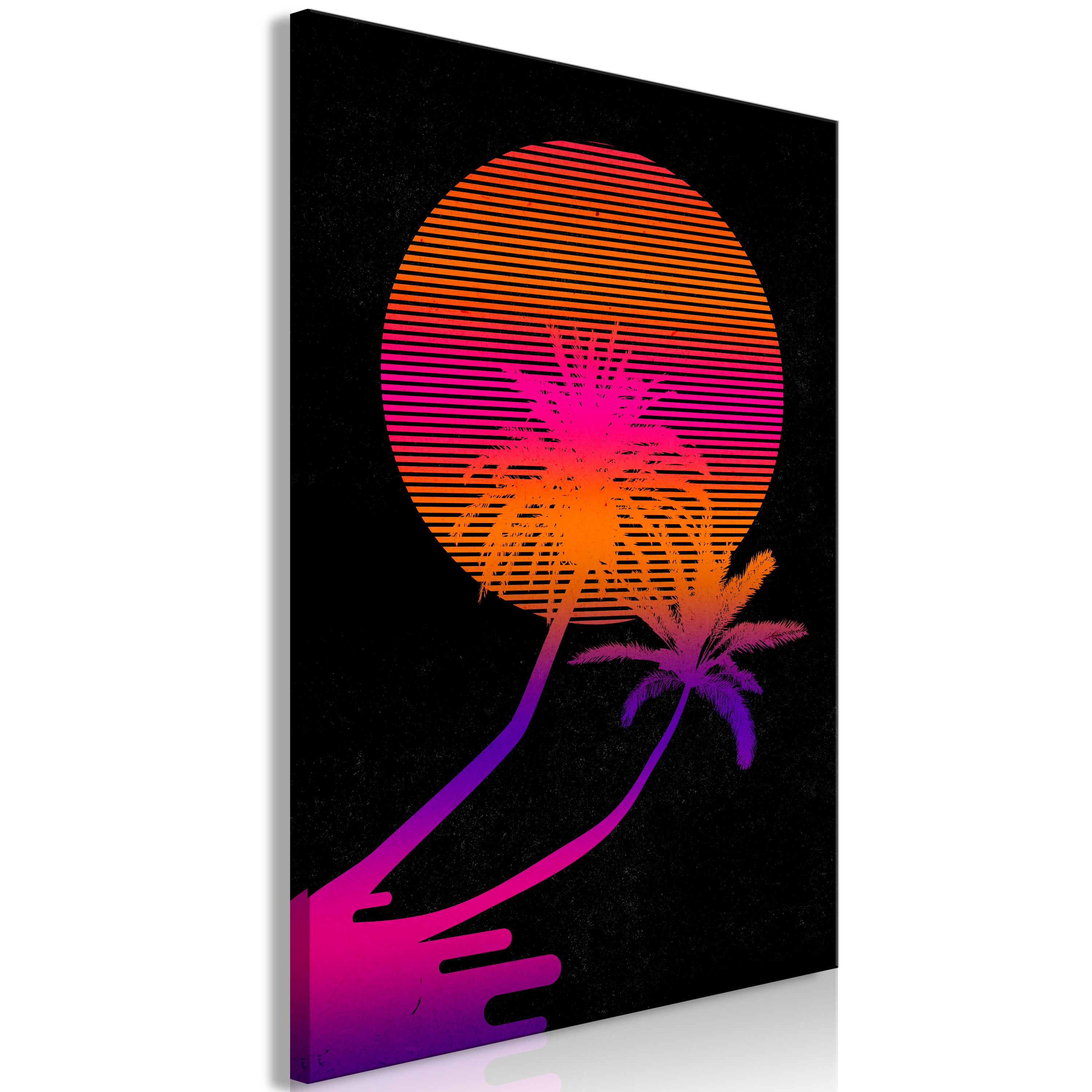 Canvas Print Palm at Sunrise with Tropical Vibe