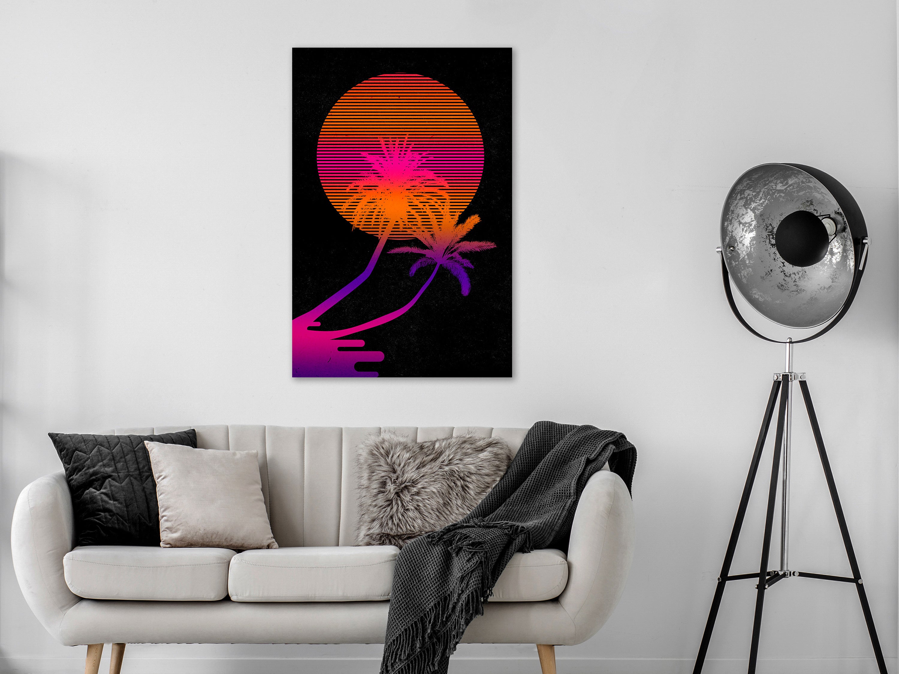 Canvas Print Palm at Sunrise with Tropical Vibe
