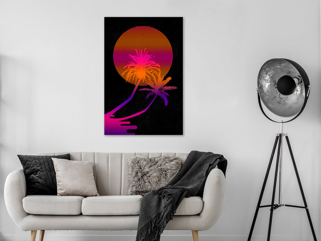 Canvas Print Palm at Sunrise Vertical