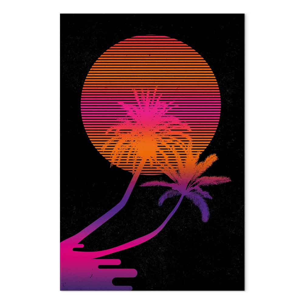 Palm Sunrise Tropical Canvas Print