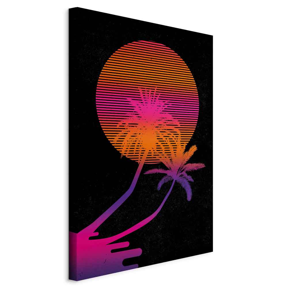 Palm Sunrise Tropical Canvas Print