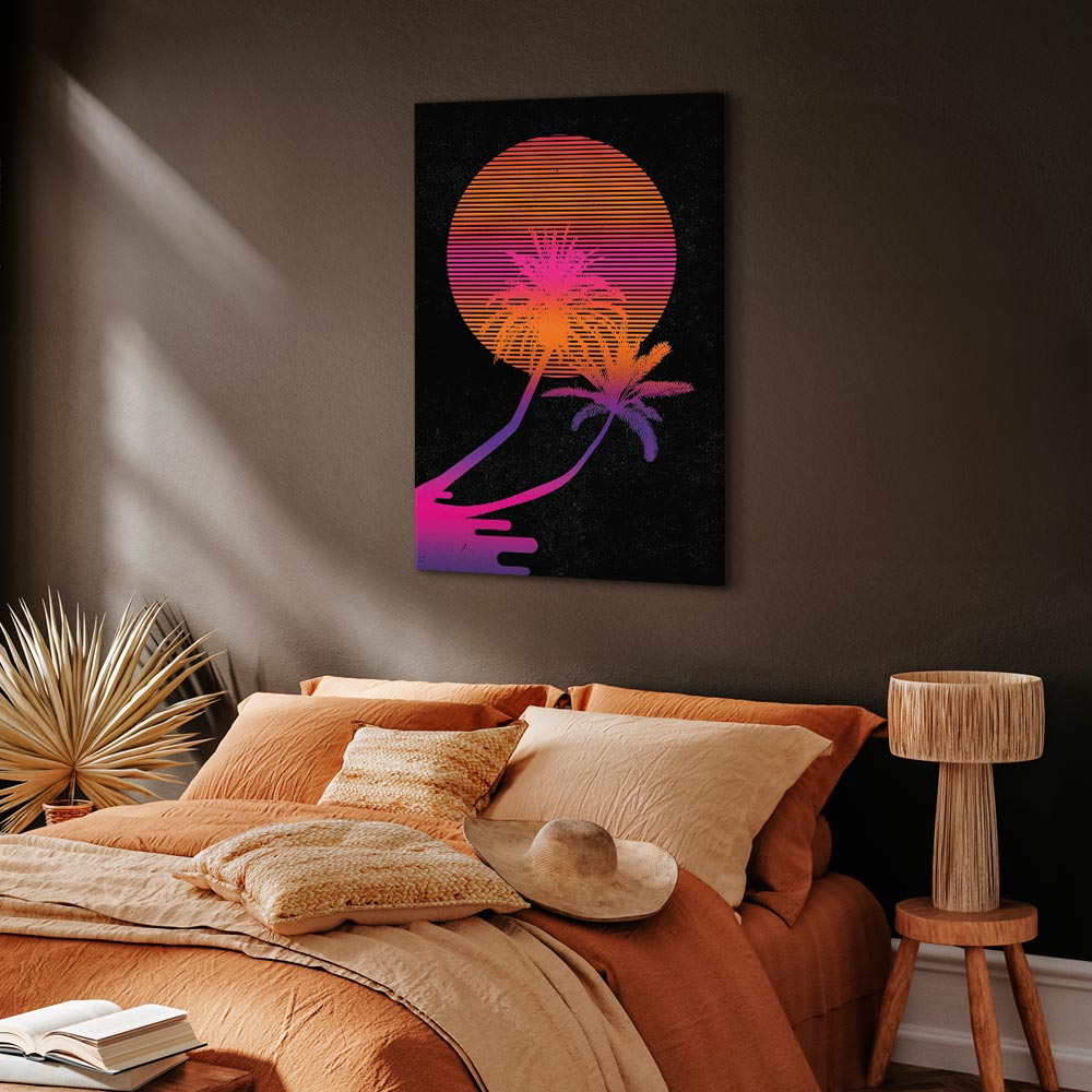 Palm Sunrise Tropical Canvas Print