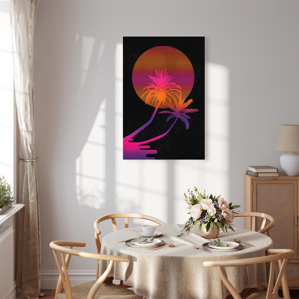 Palm Sunrise Tropical Canvas Print